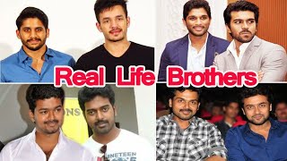 12 South Indian Actors Who Are Real Life Brothers | Vijay | Surya Karthik | Allu Arjun Praithiviraj
