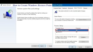 Windows 10  Restore Point