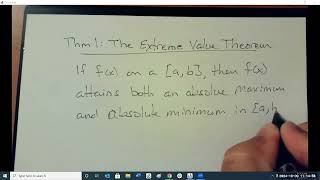 MATH 2413 - CH 4 SEC 1 - Extreme Values of Functions on Closed Intervals