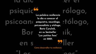 La palabra resiliencia la dio a conocer  Boris Cyrulnik #shortvideo #shorts  #short