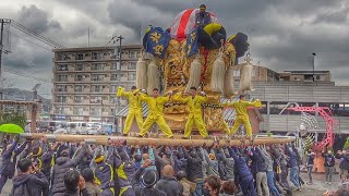 2022.12.04 北内太鼓台 あかがねミュージアム 搬出 差し上げ  など 人の広場にて 愛媛県新居浜市