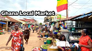 Ghana Local Market Sunyani || Sunyani, Ghana Local Market Walking Tour 🇬🇭