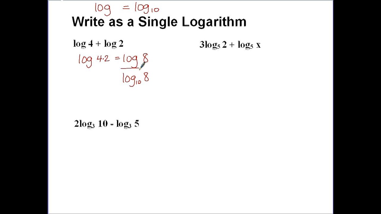 Writing An Expression As A Single Logarithm