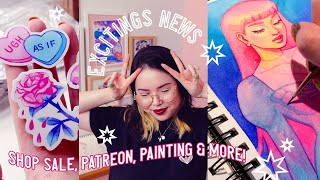 LIFE AS AN ARTIST ✶ shop sale, po box unboxing, painting & more!