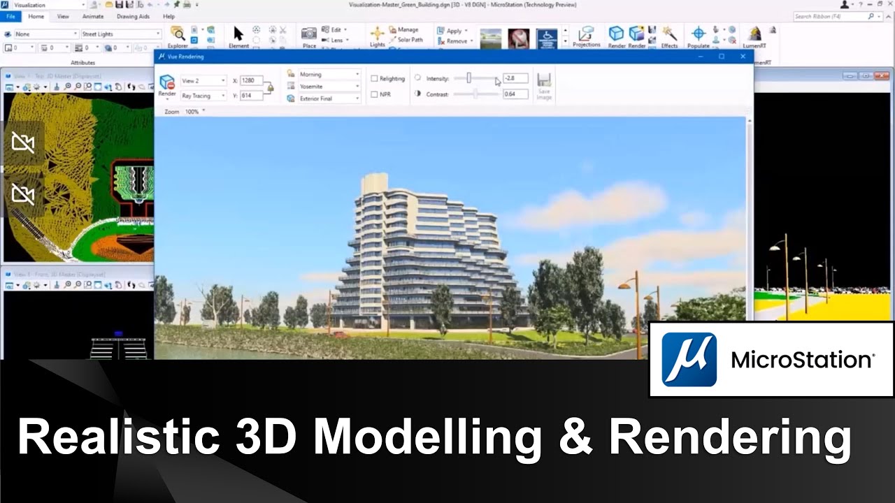 Realistic 3d Modelling Rendering In Microstation Youtube