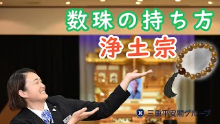 お葬儀の数珠の持ち方（浄土宗)