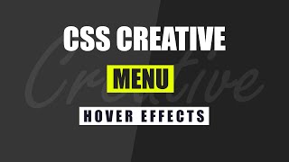 CSS Creative Menu Hover Effects | Html CSS Hover Effects Tutorial #CSS3