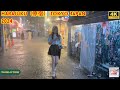 4k hdr japan travel 2024 | Heavy Rain Walk in Harajuku（原宿）Tokyo  |  Relaxing Natural City ambience