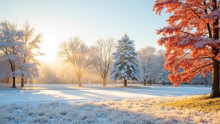 Enchanting Winter Wonderland 4K❄️Greart Relaxing Music with Beautiful Nature Videos ~ Music therapy