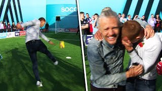 Steve Sidwell vs Iain Stirling | Penalty, volleys, free kick & crossbar challenge | Soccer AM Pro Am