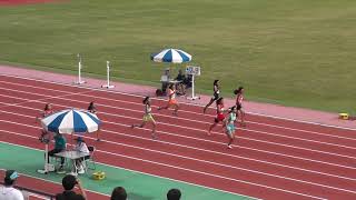 2019年　阪神中学陸上新人大会 １年女子１００M予選2組 尼崎記念競技場　10月5日　晴れ