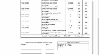 view print transcript