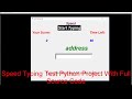 🔴 Speed Typing Test Python Project With Full Source Code | Python game for beginners