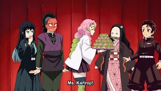 mitsuri feeds muichiro a sakura mochi and genya gets shy around mitsuri