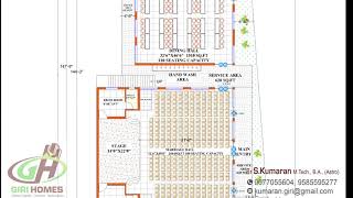 Marriage Hall Plan | South Facing Marriage Hall Design | By GIRI Homes