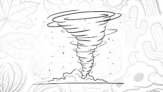 🌪️ How to Draw a Simple Tornado | Step-by-Step Lesson ✏️