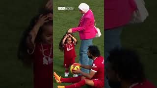 Mo Salah & his daughter pulling each others hair 😆🫶🏼 #LFC #mosalah