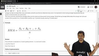 Learn Simple Moving Average (SMA) using Python on Google Colab