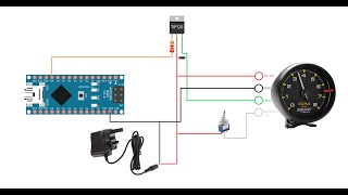 Autometer Autogage 2300 Tachometer using Arduino in Simhub