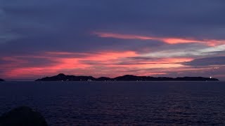 40倍速　神宿る伊王島の神々しい夕焼け　長崎サンセットマリーナにて　2019 8 11