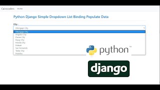 Python Django Simple Dropdown List Binding Populate Data
