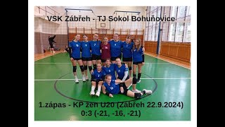 VSK Zábřeh - TJ Sokol Bohuňovice (KP žen U20, Zábřeh 22.9.2024) - 1.zápas