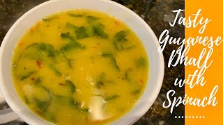 How To Make Tasty Guyanese Dhall/yellow split peas with Spinach /Poi Bhagee