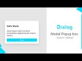 How to custom Dialog Box | Modal HTML CSS - Make Pop up box || Codser Run