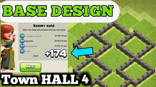 clash of clans - best town hall 4 defense (base design) | th4 base | town hall 4