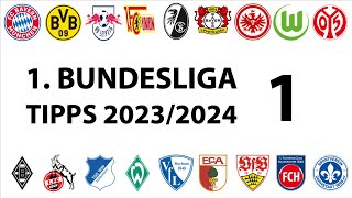 Bundesligatipps 1.Liga - 1.Spieltag - Saison 2023/2024