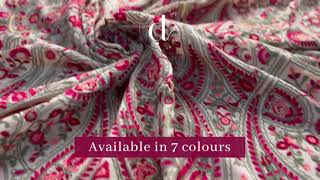 Doeraa's Embroidery Viscose Ggeorgette Fabrics | Kashmiri Embroidery Fabrics | Paisely Embroidery |