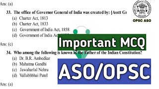 Indian polity MCQ for OPSC/ASO 🔥🔥🔥🔥🔥