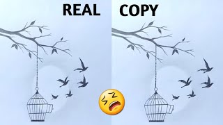 Recreation Farjana Drawing Academy|How to draw birds got freedom from the cage - step by step ||