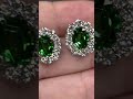 Exceptional GIA 8.3 Ctw Vivid Green Tsavorite Garnet & VVS Diamond Earrings