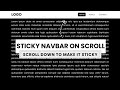 Sticky Navigation Bar on Scroll Using Vanilla Javascript  | Fixed Navbar tutorial