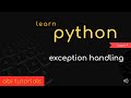 09. learn python -  Exception handling in Python