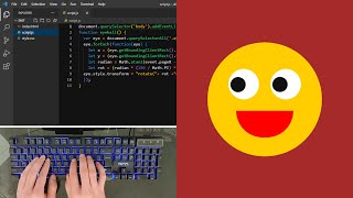 ASMR Programming - Smiley Eyes Follow Mouse Cursor using Html CSS and Javascript - No Talking