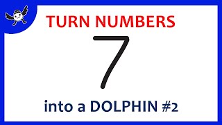 How To Draw a Cartoon Dolphin Using Number 7 – Easy and Funny Doodle Art on Paper for Kids