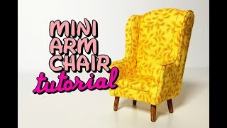 Miniature Upholstered Arm Chair with Free Template (Subscriber Requested)