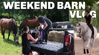 weekend barn vlog!! raw lesson footage \u0026 restocking my barn