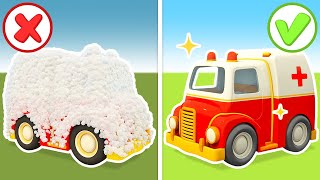 Street vehicles & Emergency vehicles. Clever cars cartoons for kids & Car animation