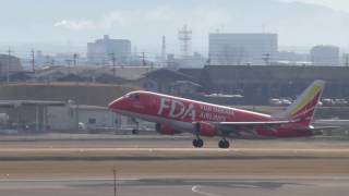 FDA 1号機（ドリームレッド）名古屋空港 離陸 2016.3.13