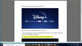 Fix Disney Plus Error Code 37
