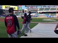 Ozzie Albies and Ronald Acuna goof around during Braves Team Batting Practice