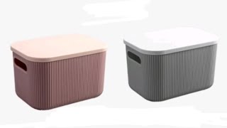 Large plastic storage box with lid