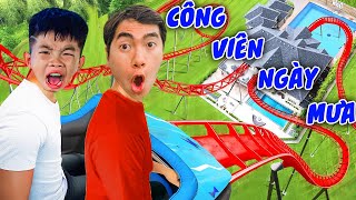 Thái Chuối Chơi Hết Trò Chơi Cảm Giác Mạnh Trong Công Viên Ngày Mưa Gió