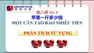 Bài 8 MỘT CÂN TÁO BAO NHIÊU TIỀN Hán ngữ 1 HSK1 苹果一斤多少钱 Phân tích Từ vựng Bộ thủ