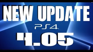 PS4 4.05 Firmware Update Details