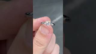 Certified 1.00 Ct H Si2 Diamond Solitaire 6 Prong Engagement Ring 14K White Gold