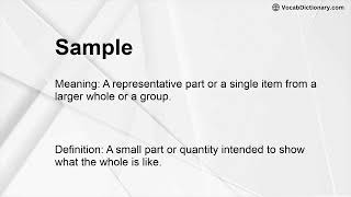 Sample Meaning